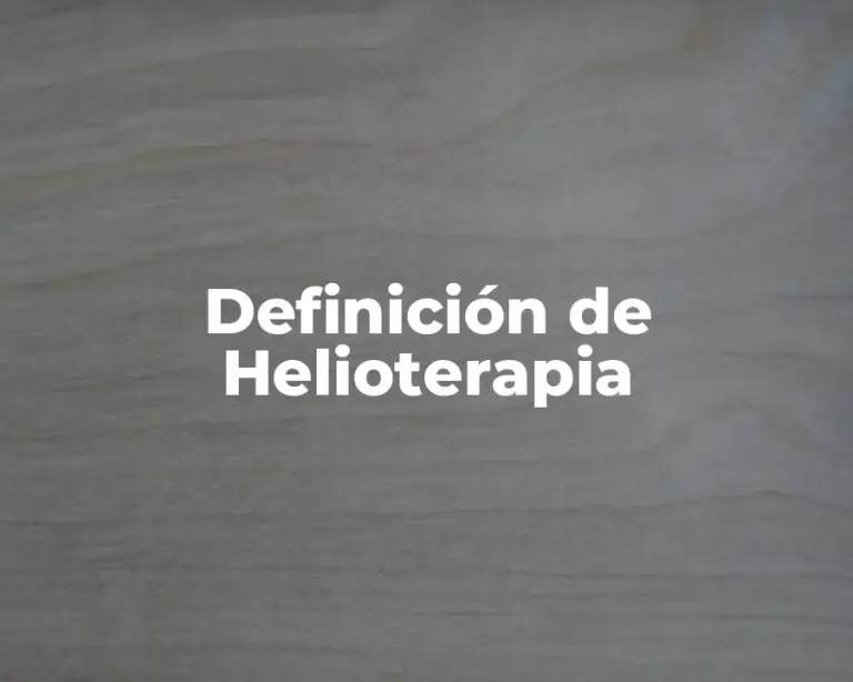 Definición de Helioterapia