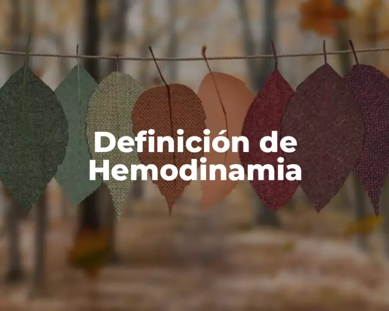 Definición de Hemodinamia