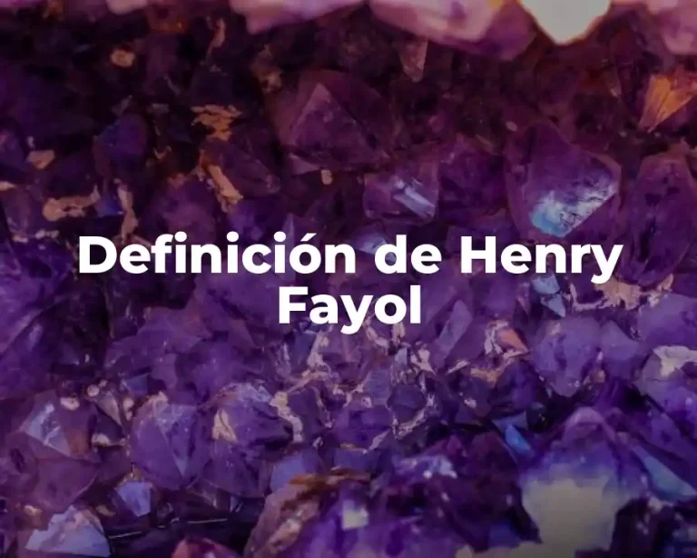 Definición de Henry Fayol