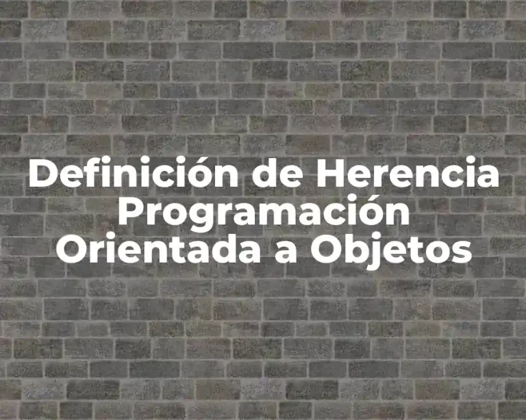 Definición de Herencia Programación Orientada a Objetos