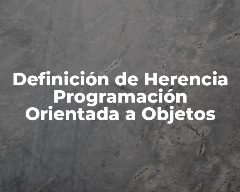 Definición de Herencia Programación Orientada a Objetos