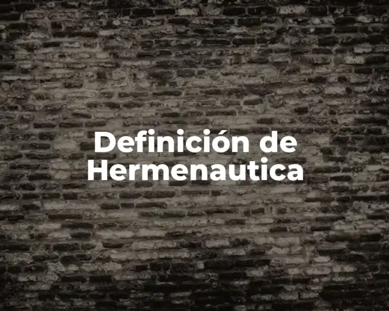 Definición de Hermenautica