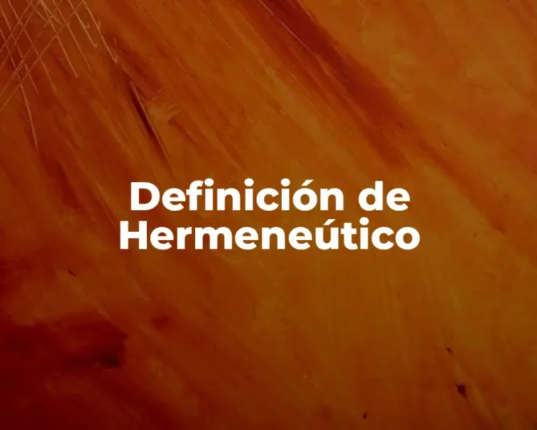 Definición de Hermeneútico