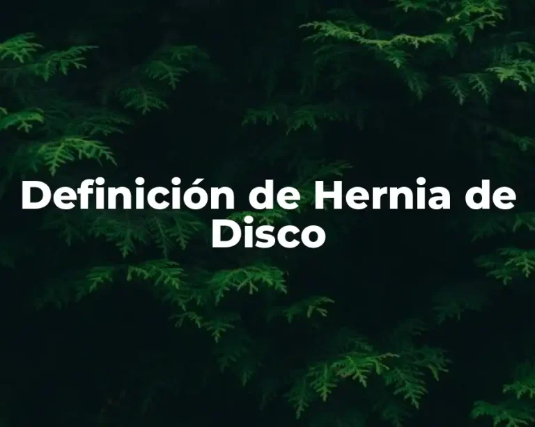 Definición de Hernia de Disco