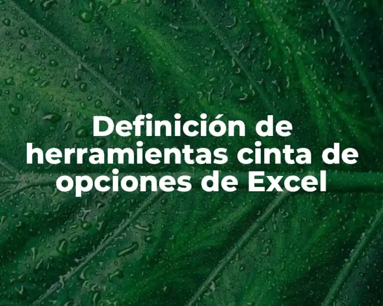 Definición de herramientas cinta de opciones de Excel