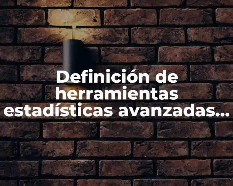 Definición de herramientas estadísticas avanzadas RED