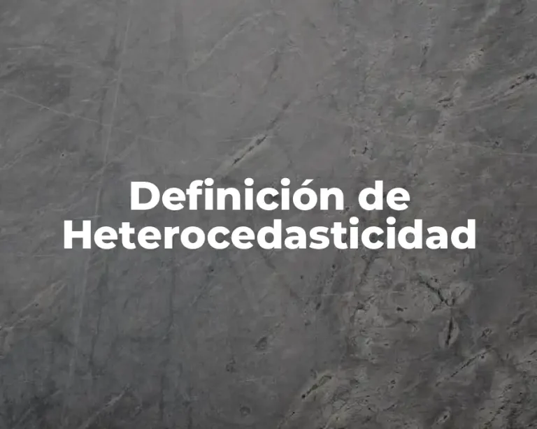 Definición de Heterocedasticidad