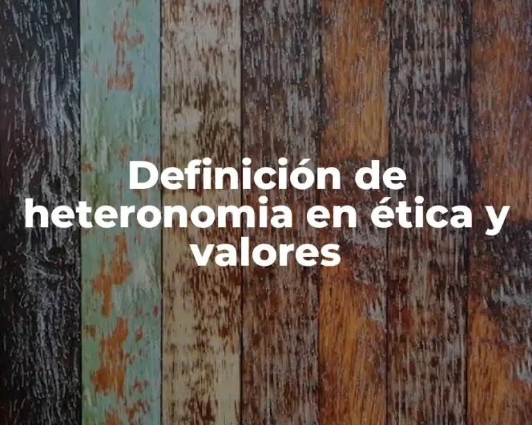 Definición de heteronomia en ética y valores