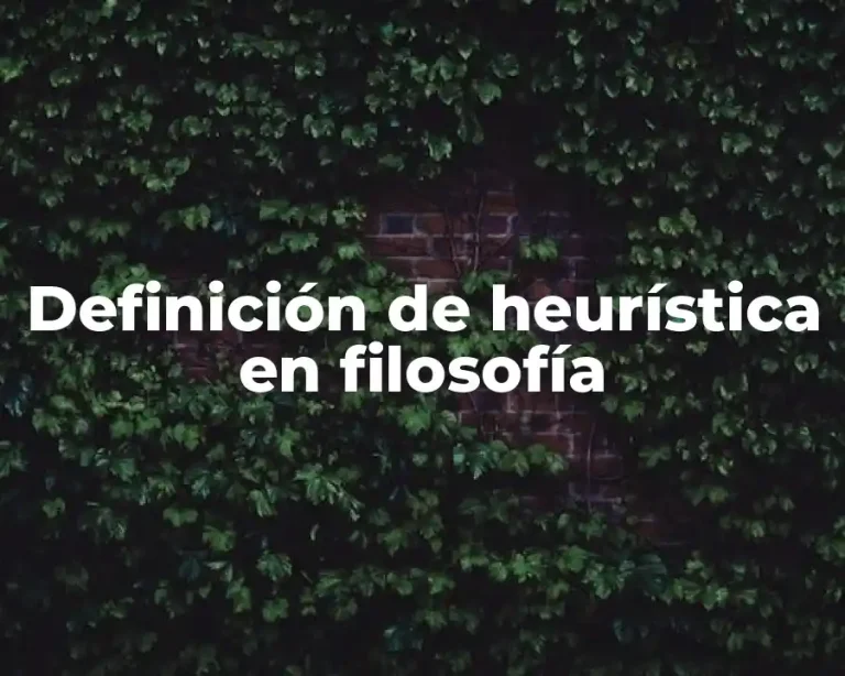 Definición de heurística en filosofía