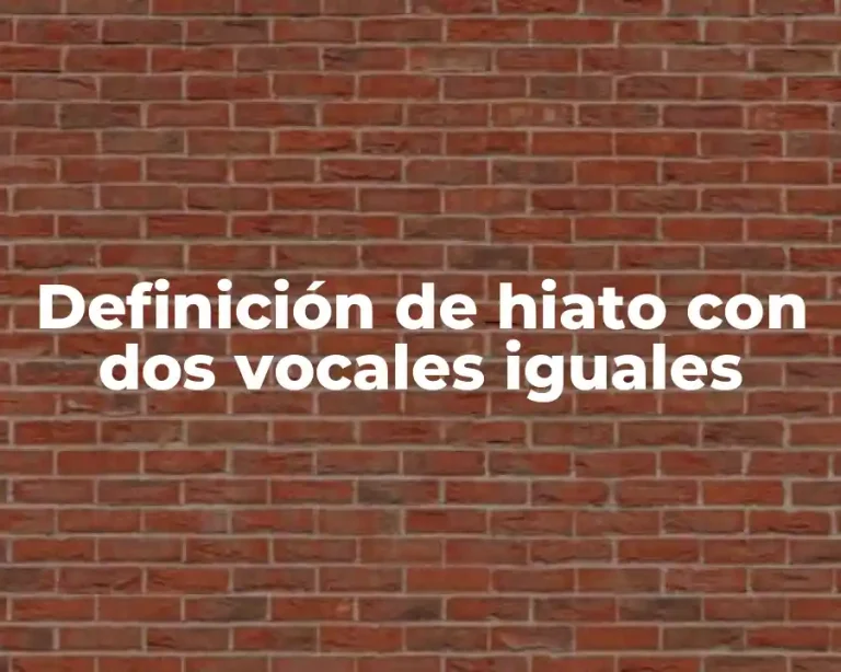 Definición de hiato con dos vocales iguales