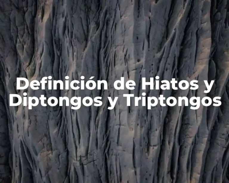 Definición de Hiatos y Diptongos y Triptongos