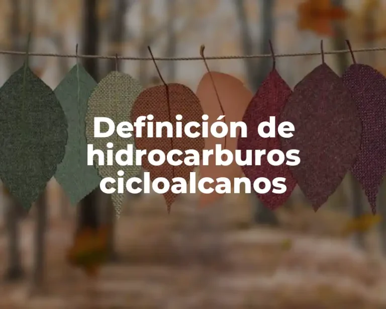 Definición de hidrocarburos cicloalcanos