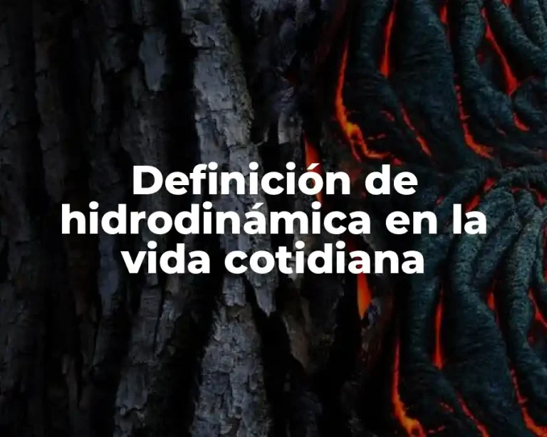 Definición de hidrodinámica en la vida cotidiana