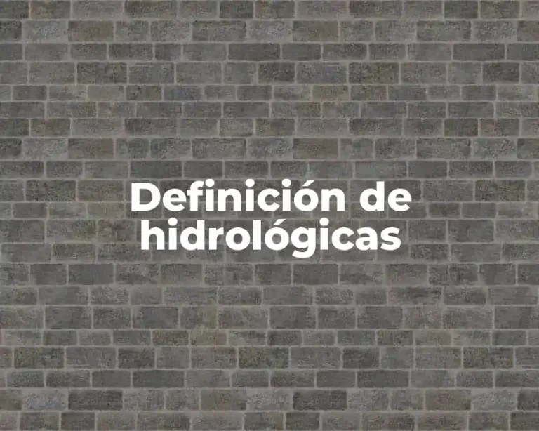 Definición de hidrológicas