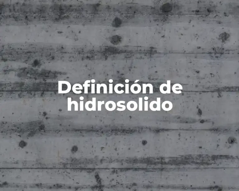Definición de hidrosolido