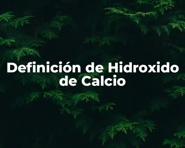 Definición de Hidroxido de Calcio