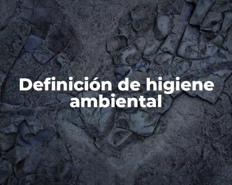 Definición de higiene ambiental