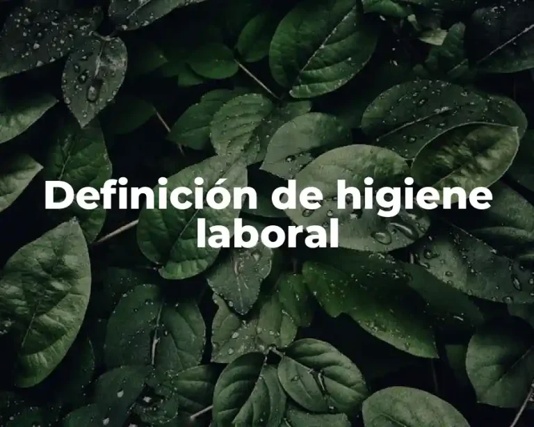Definición de higiene laboral