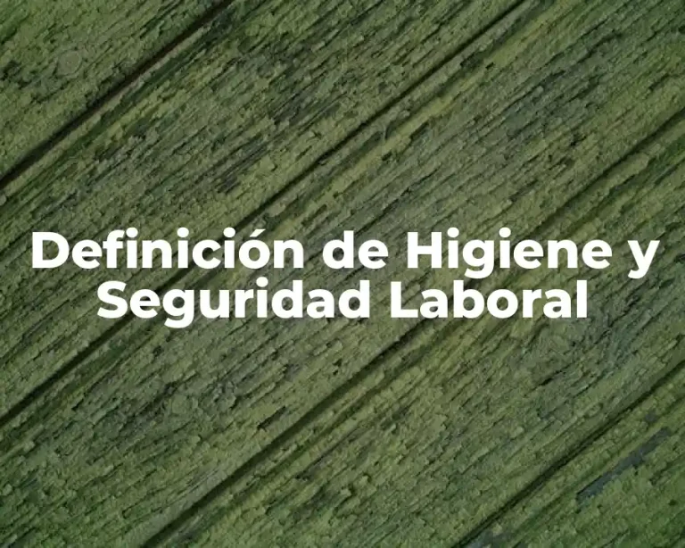 Definición de Higiene y Seguridad Laboral