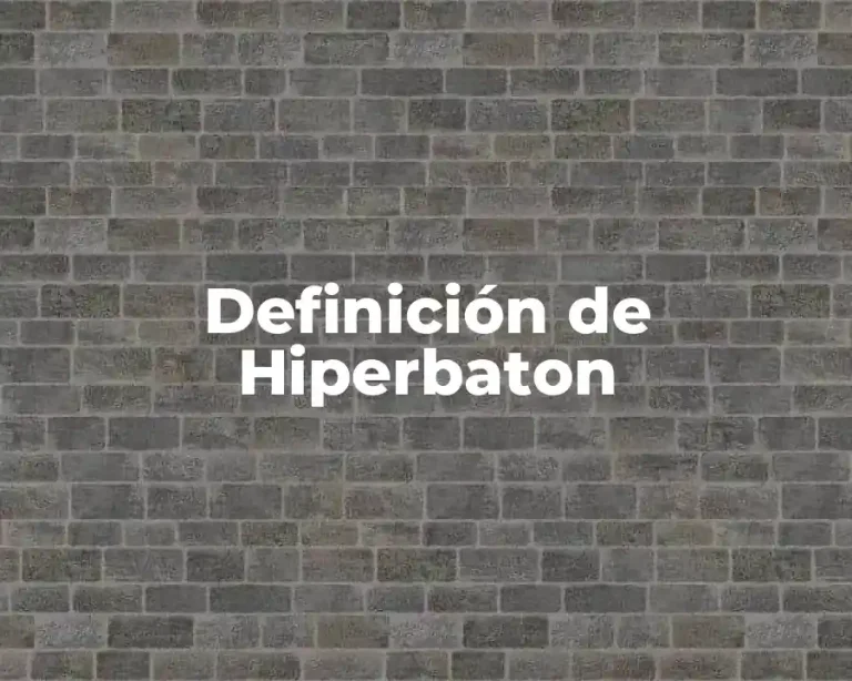 Definición de Hiperbaton