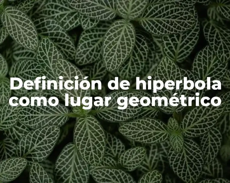 Definición de hiperbola como lugar geométrico
