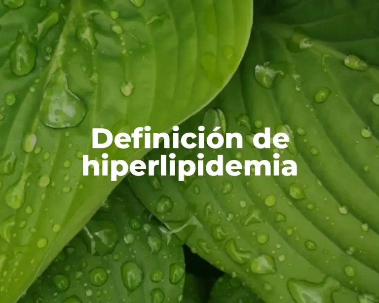 Definición de hiperlipidemia