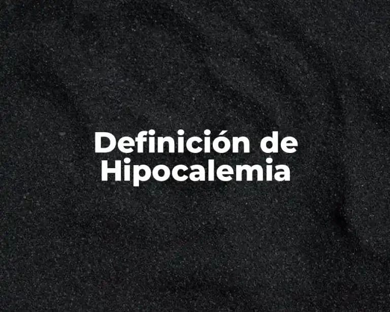 Definición de Hipocalemia