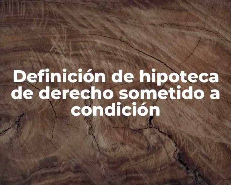 Definición de hipoteca de derecho sometido a condición