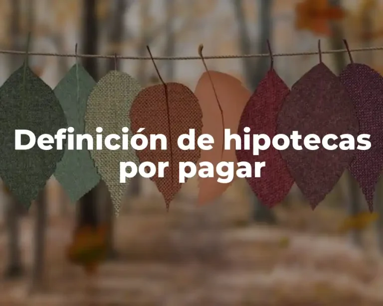 Definición de hipotecas por pagar