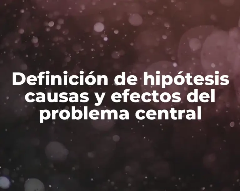 Definición de hipótesis causas y efectos del problema central