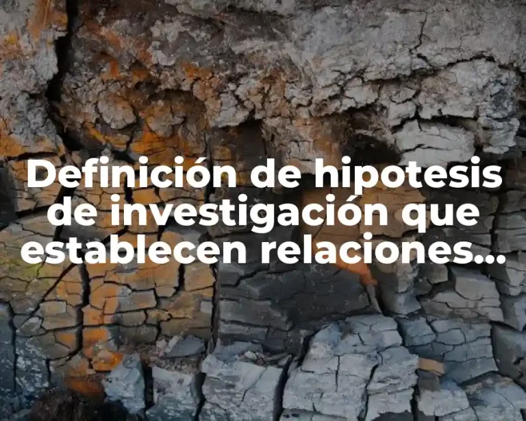 Definición de hipotesis de investigación que establecen relaciones de causalidad
