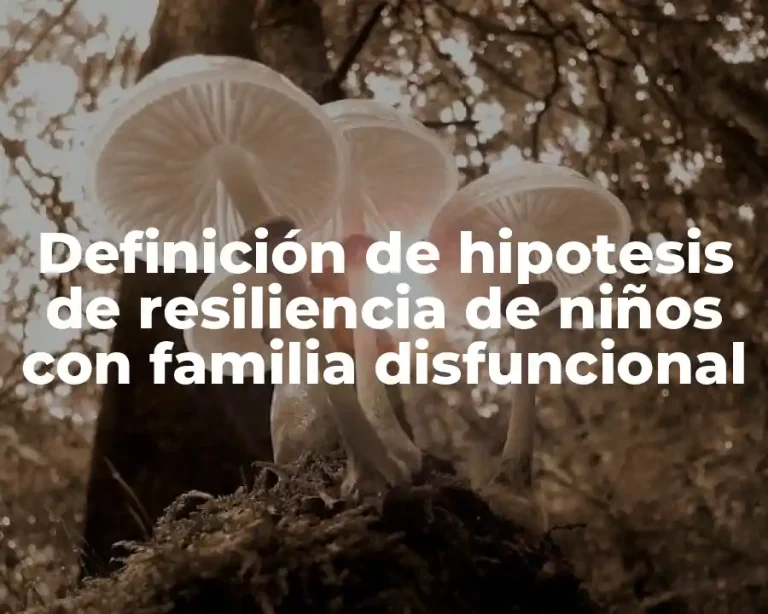Definición de hipotesis de resiliencia de niños con familia disfuncional