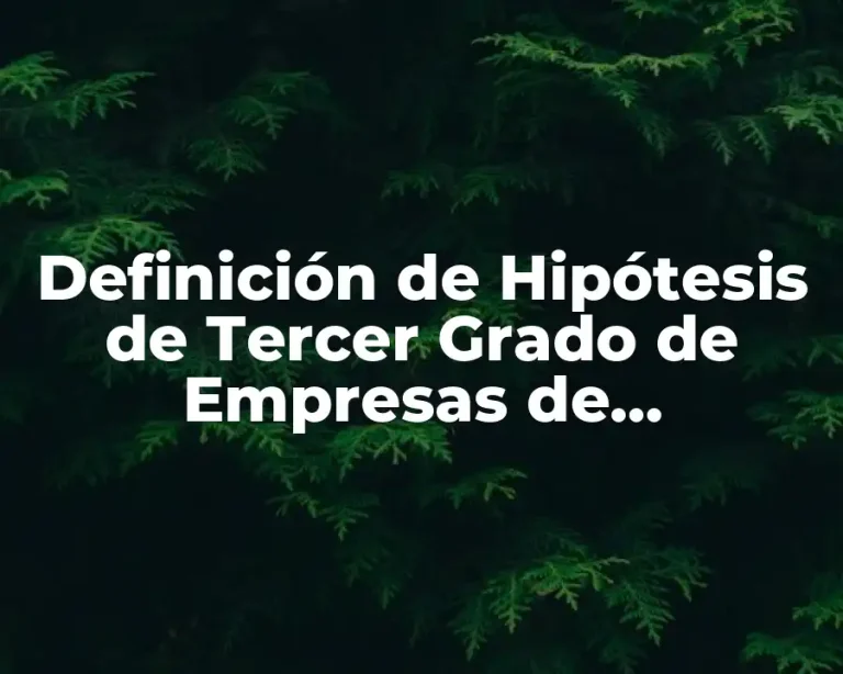 Definición de Hipótesis de Tercer Grado de Empresas de Telecomunicaciones