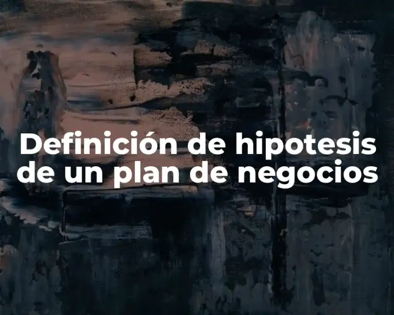 Definición de hipotesis de un plan de negocios