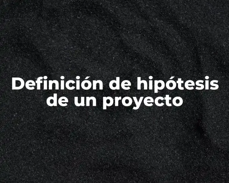 Definición de hipótesis de un proyecto