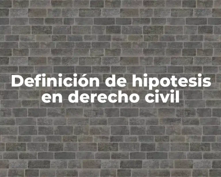 Definición de hipotesis en derecho civil