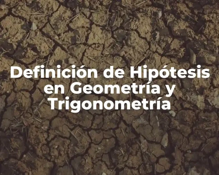 Definición de Hipótesis en Geometría y Trigonometría