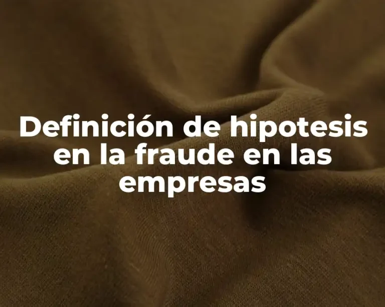 Definición de hipotesis en la fraude en las empresas