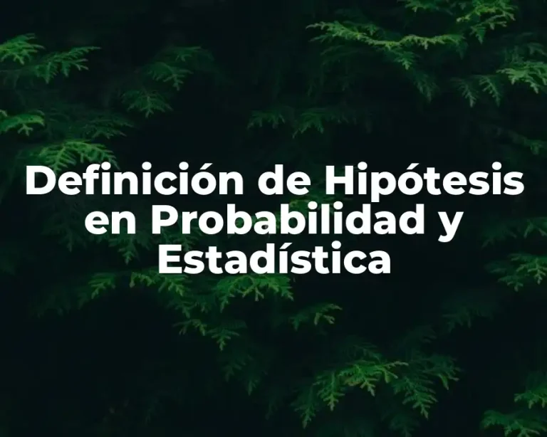 Definición de Hipótesis en Probabilidad y Estadística