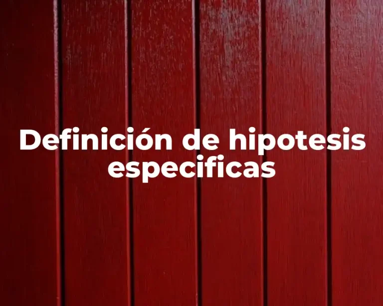 Definición de hipotesis especificas