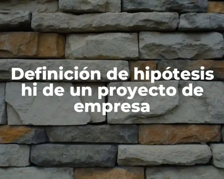 Definición de hipótesis hi de un proyecto de empresa