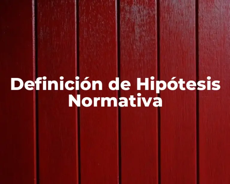 Definición de Hipótesis Normativa