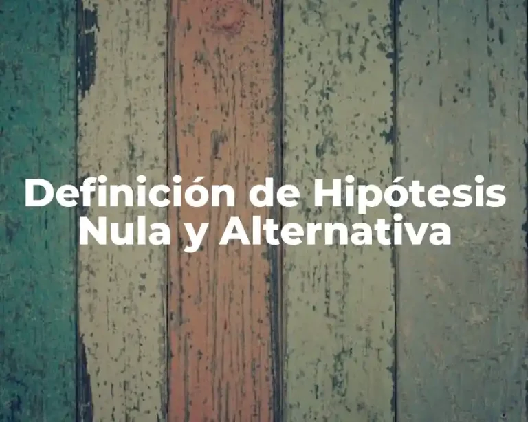 Definición de Hipótesis Nula y Alternativa