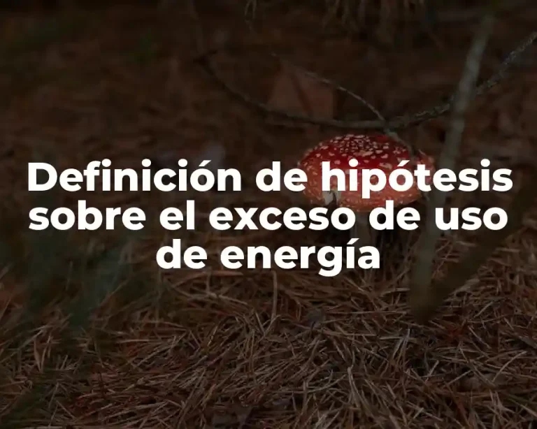 Definición de hipótesis sobre el exceso de uso de energía