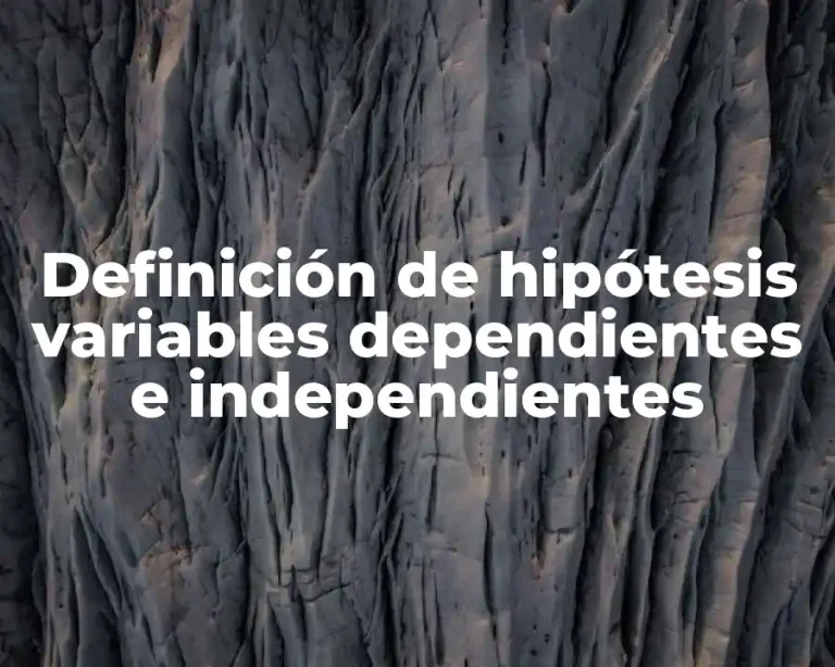 Definición de hipótesis variables dependientes e independientes