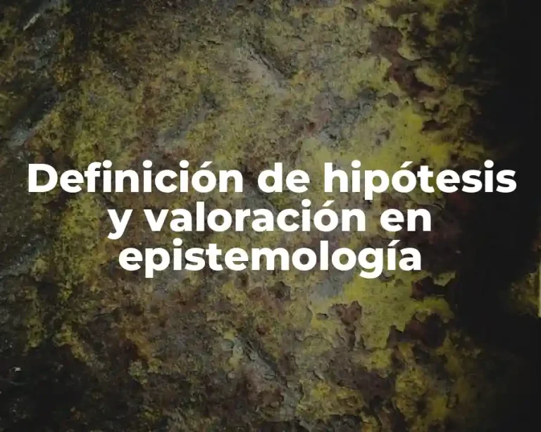 Definición de hipótesis y valoración en epistemología