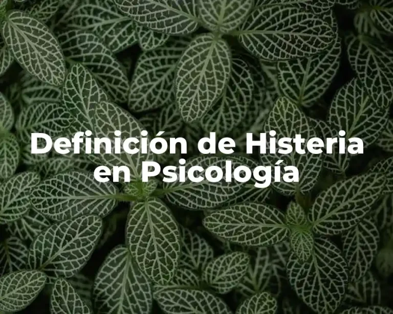 Definición de Histeria en Psicología