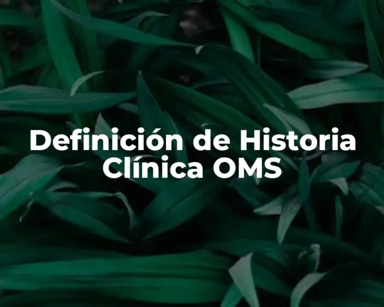 Definición de Historia Clínica OMS