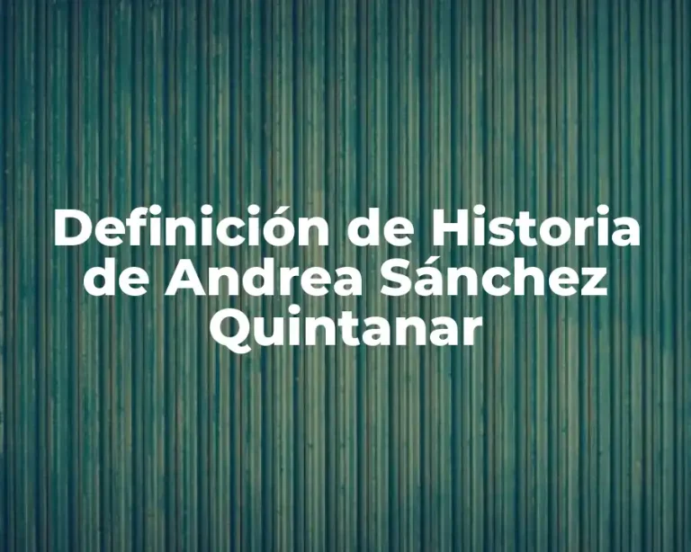 Definición de Historia de Andrea Sánchez Quintanar