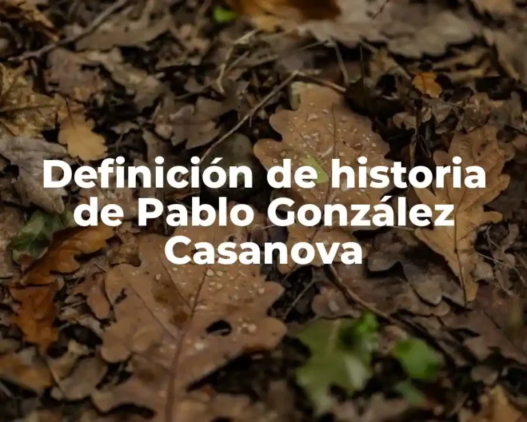 Definición de historia de Pablo González Casanova